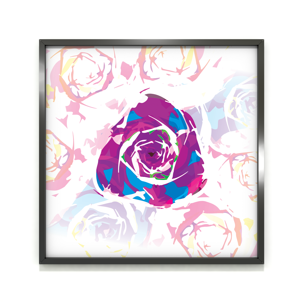 pop art, fantasy universe, cosmic love, painting, giclee print, art print, artwork, Ines Amal, digital painting, love, harmony, passion, surealism, rose, modern art