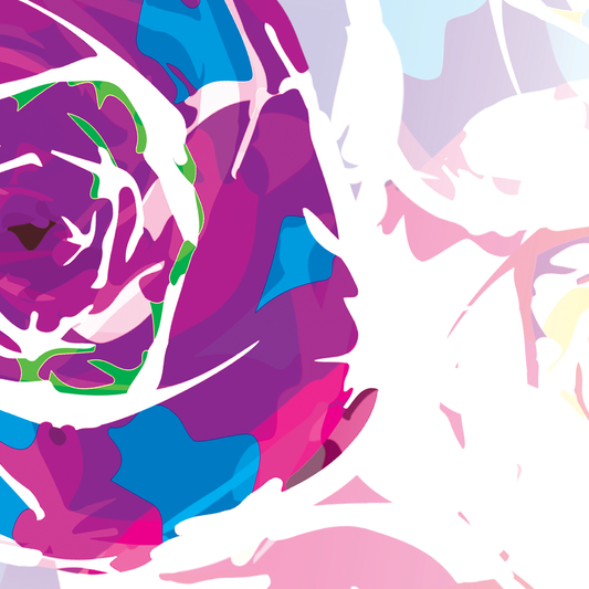 pop art, fantasy universe, cosmic love, painting, giclee print, art print, artwork, Ines Amal, digital painting, love, harmony, passion, surealism, rose, modern art