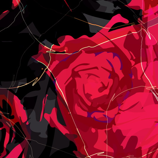 pop art, fantasy universe, cosmic love, painting, giclee print, art print, artwork, Ines Amal, digital painting, love, harmony, passion, surealism, rose, modern art