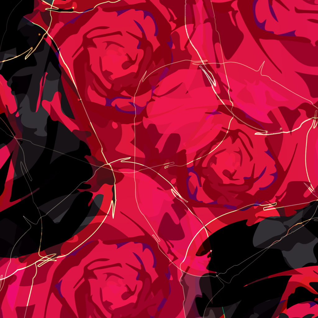 pop art, fantasy universe, cosmic love, painting, giclee print, art print, artwork, Ines Amal, digital painting, love, harmony, passion, surealism, rose, modern art
