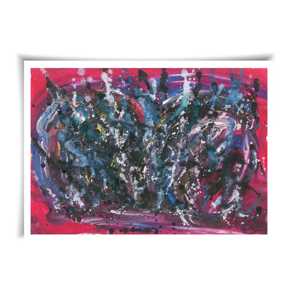 pop art, fantasy universe, cosmic love, painting, giclee print, art print, artwork, Ines Amal, digital painting, love, harmony, passion, surealism, rose, modern art