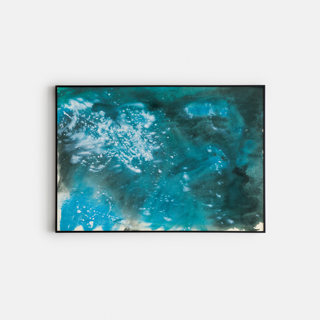 Odsev svetlobe na gladini jezera – Reflection of Light on the Lake Surface, unique giclée fine art print, full artwork composition, magical light energy on water | Ines Amal | Amal Studio I transformative energy | Ines Amal | Amal Studio I unigue I artwork I universe I art I love I passion I energy I magic