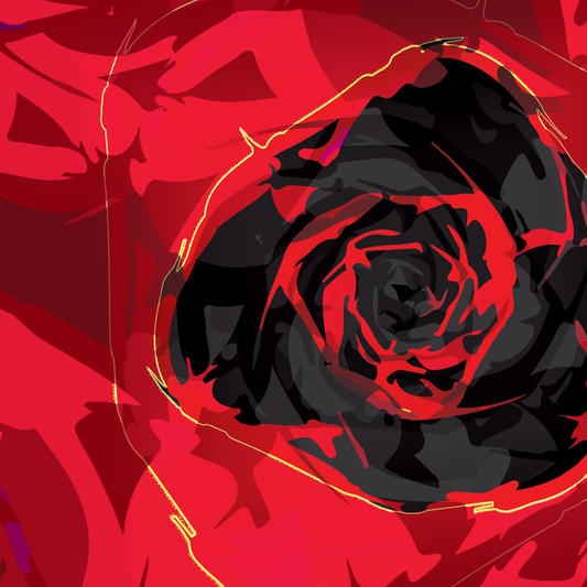 pop art, fantasy universe, cosmic love, painting, giclee print, art print, artwork, Ines Amal, digital painting, love, harmony, passion, surealism, rose, modern art