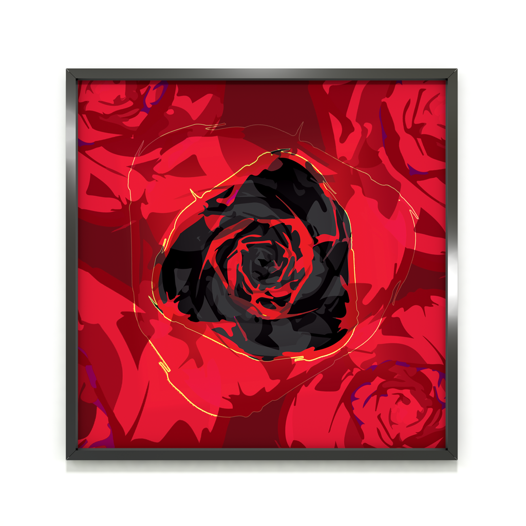 pop art, fantasy universe, cosmic love, painting, giclee print, art print, artwork, Ines Amal, digital painting, love, harmony, passion, surealism, rose, modern art