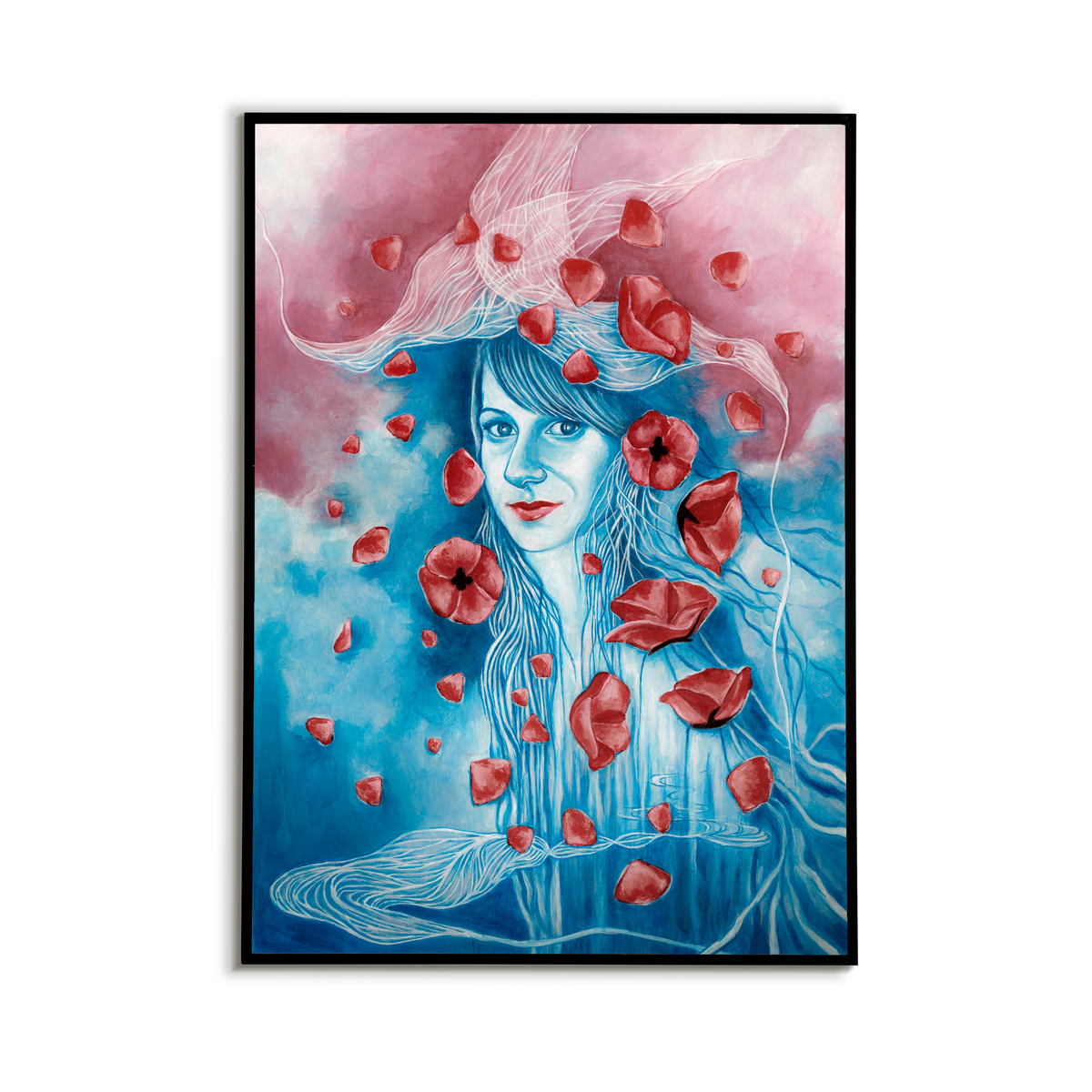V vetru njenega neba – In the Wind of Her Sky, unique giclée fine art print, full artwork composition of woman in sky wind, magical universe energy and transformation | Ines Amal | Amal Studio I transformative energy | Ines Amal | Amal Studio I unigue I artwork I universe I art I love I passion I energy I magic I pop art, fantasy universe, cosmic love, painting, giclee print, art print, artwork, Ines Amal, digital painting, love, harmony, passion, surealism