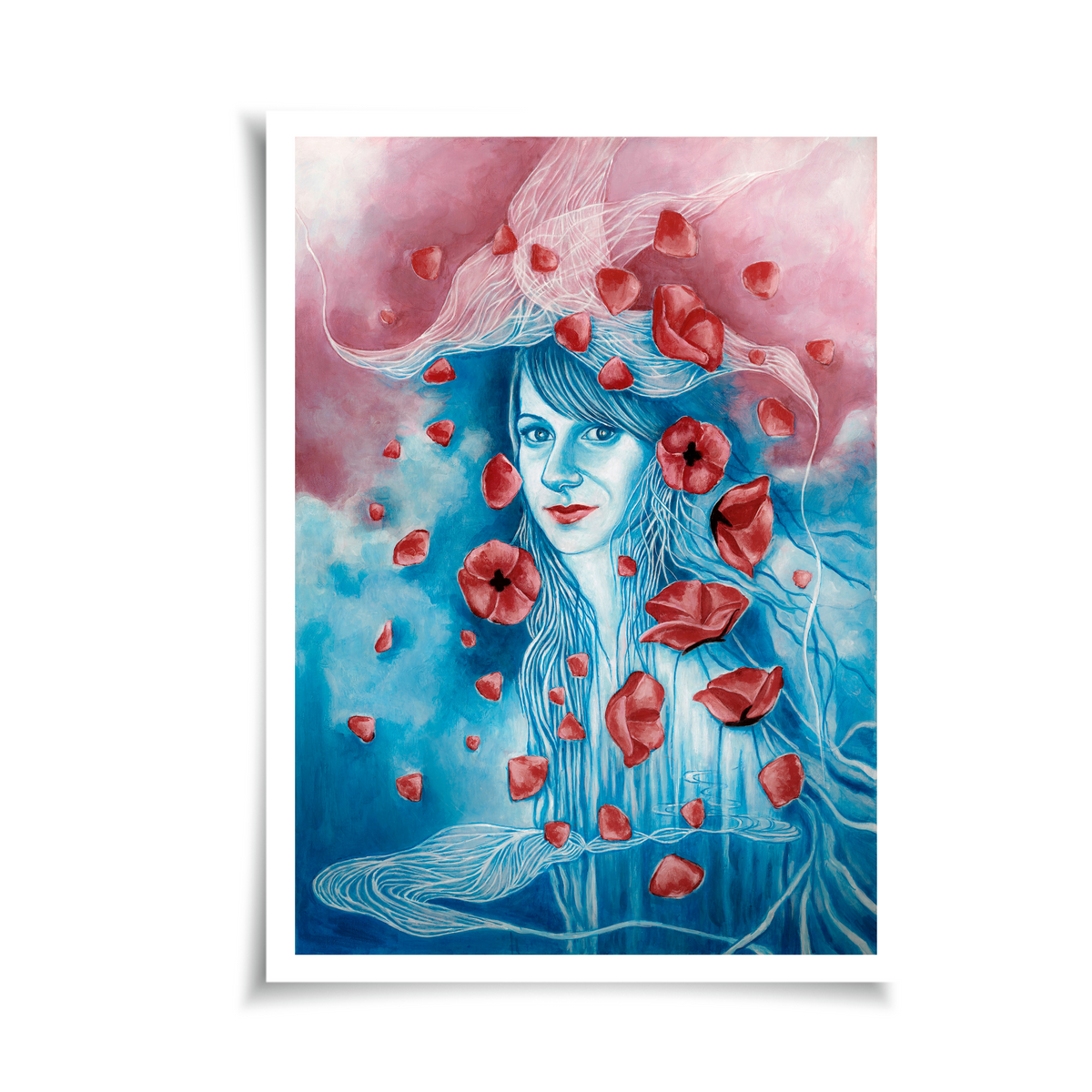V vetru njenega neba – In the Wind of Her Sky, unique giclée fine art print, full artwork composition of woman in sky wind, magical universe energy and transformation | Ines Amal | Amal Studio I transformative energy | Ines Amal | Amal Studio I unigue I artwork I universe I art I love I passion I energy I magic I pop art, fantasy universe, cosmic love, painting, giclee print, art print, artwork, Ines Amal, digital painting, love, harmony, passion, surealism