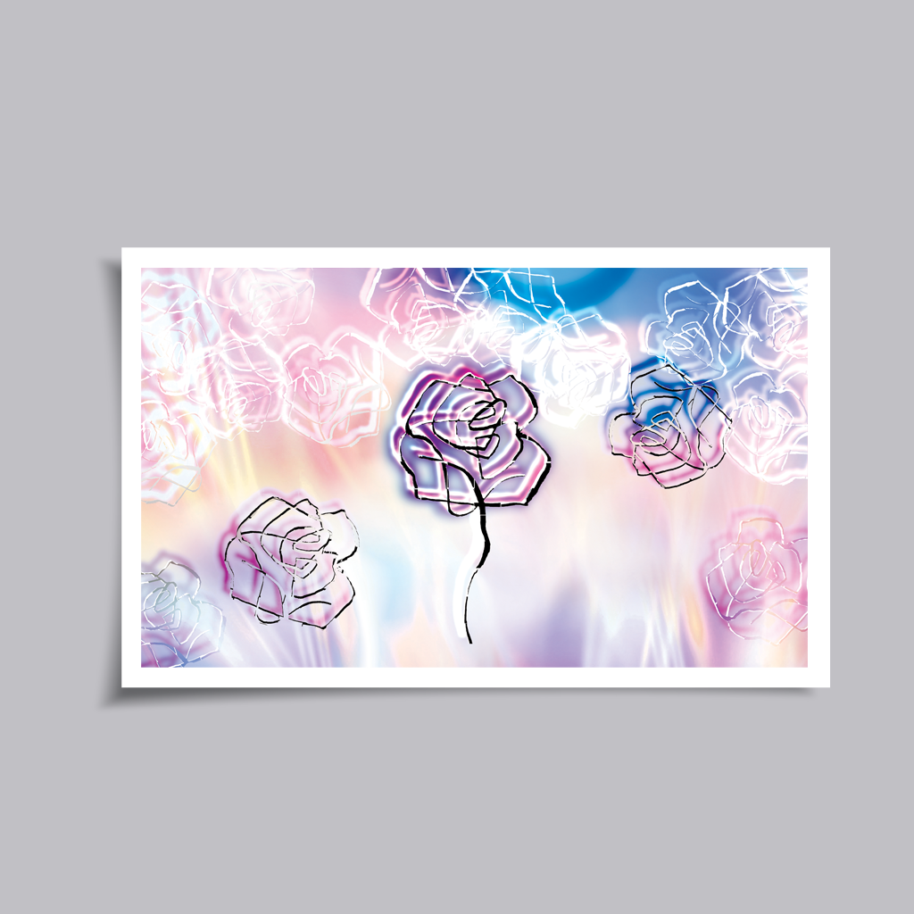 Aurora poetry, artwork, poetry, ines Amal, giclee print, art print, painting, rose