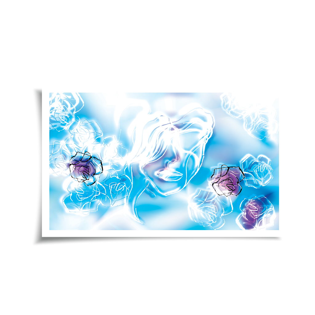 Aurora poetry, Lotus flower, paintint, giclee print, art print, artwork, Ines Amal