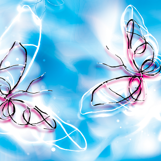 Aurora poetry, Lotus flower, paintint, giclee print, art print, artwork, Ines Amal, butterfly