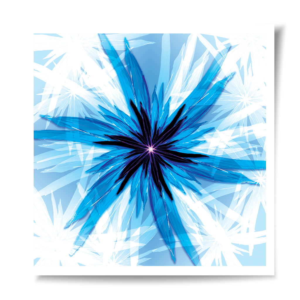 Astraja - Blue Symphony – unique giclée fine art print, artwork detail of blue celestial forms, universe energy and magic | Ines Amal | Amal Studio I transformative energy | Ines Amal | Amal Studio I unigue I artwork I universe I art I love I passion I energy I magic I star I shape of star I blue and white