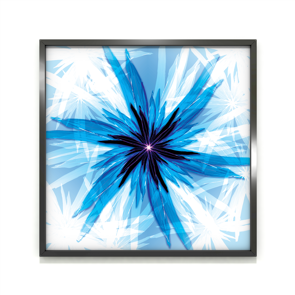 Astraja - Blue Symphony – unique giclée fine art print, artwork detail of blue celestial forms, universe energy and magic | Ines Amal | Amal Studio I transformative energy | Ines Amal | Amal Studio I unigue I artwork I universe I art I love I passion I energy I magic I star I shape of star I blue and white