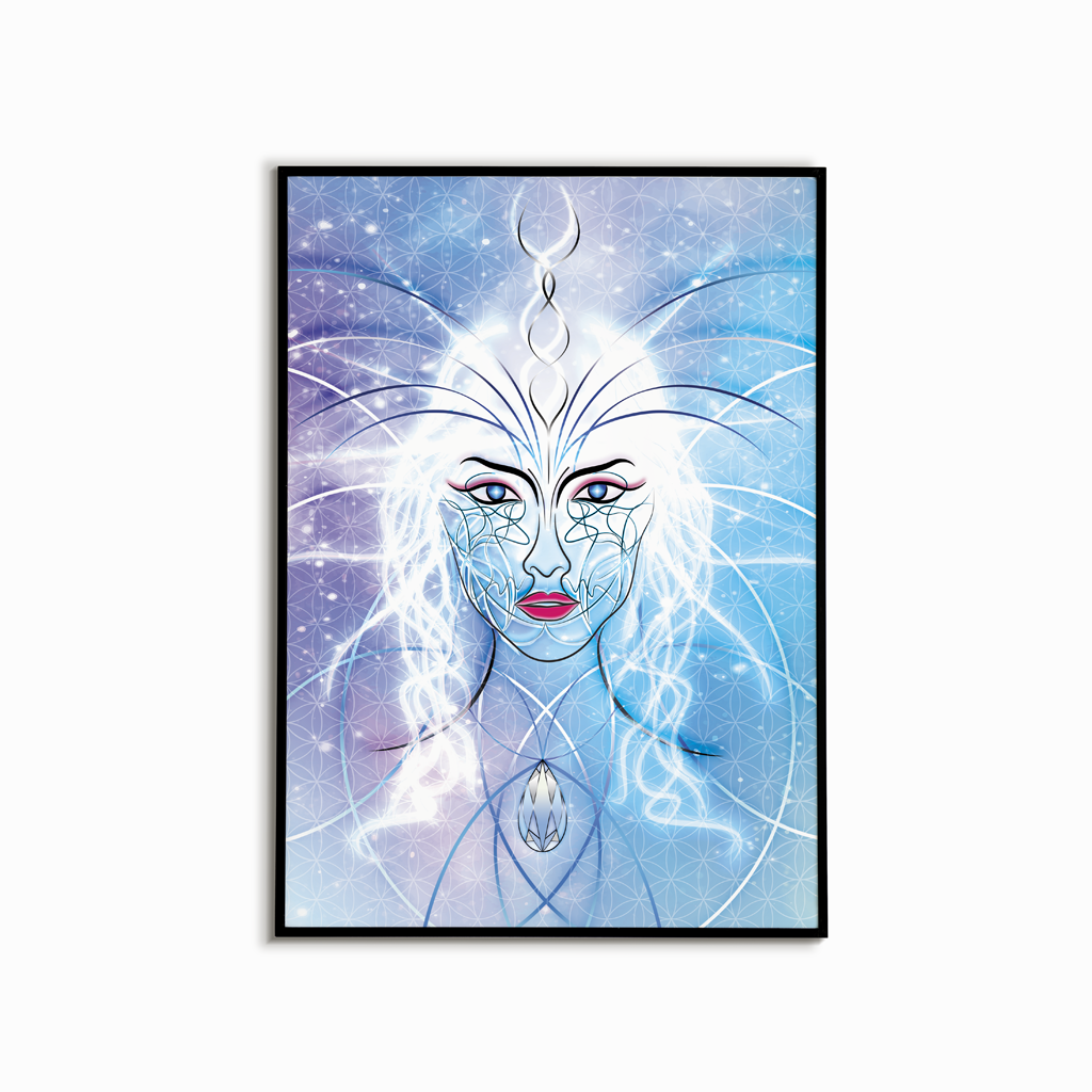 Jaz, ki sem – I Who Am, unique giclée fine art print, artwork close-up detail of blue self energy, magical art and universe | Ines Amal | Amal Studio I transformative energy | Ines Amal | Amal Studio I unigue I artwork I universe I art I love I passion I energy I magic I pop art, fantasy universe, cosmic love, painting, giclee print, art print, artwork, Ines Amal, digital painting, love, harmony, passion, surealism