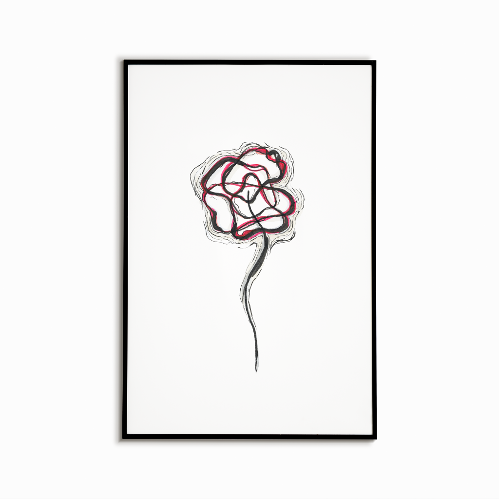 pop art, fantasy universe, cosmic love, painting, giclee print, art print, artwork, Ines Amal, digital painting, love, harmony, passion, surealism, rose, modern art, star