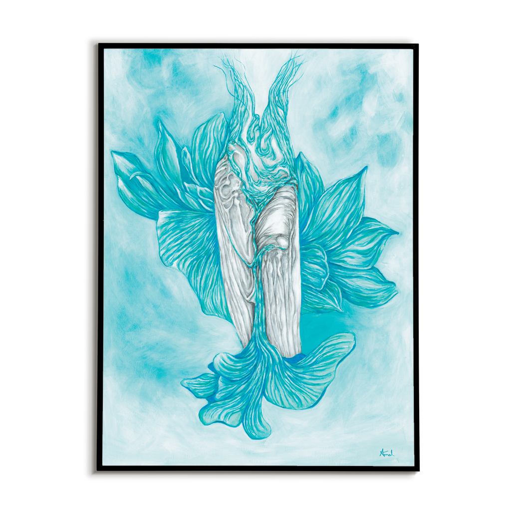Slap cvetočega razodetja – Waterfall of Blossoming Revelation, unique giclée fine art print, full artwork composition of flowering revelation waterfall, magical universe energy and transformation | Ines Amal | Amal Studio I transformative energy | Ines Amal | Amal Studio I unigue I artwork I universe I art I love I passion I energy I magic I pop art, fantasy universe, cosmic love, painting, giclee print, art print, artwork, Ines Amal, digital painting, love, harmony, passion, surealism