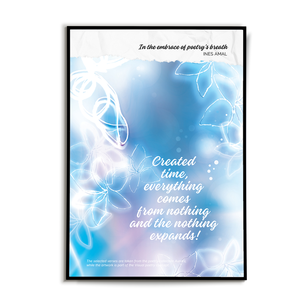 In the enbrace of poetry breathe I V objemu diha poezije I visual poetry card, English verse, portrait format with white border I giclee fine art print I visual poetry I vizualna poezija I Ines Amal I unigue I Book of poetry I poezija I Amal Studio I art I umetniški tisk I book of poerty I zbirka poezije I knjiga