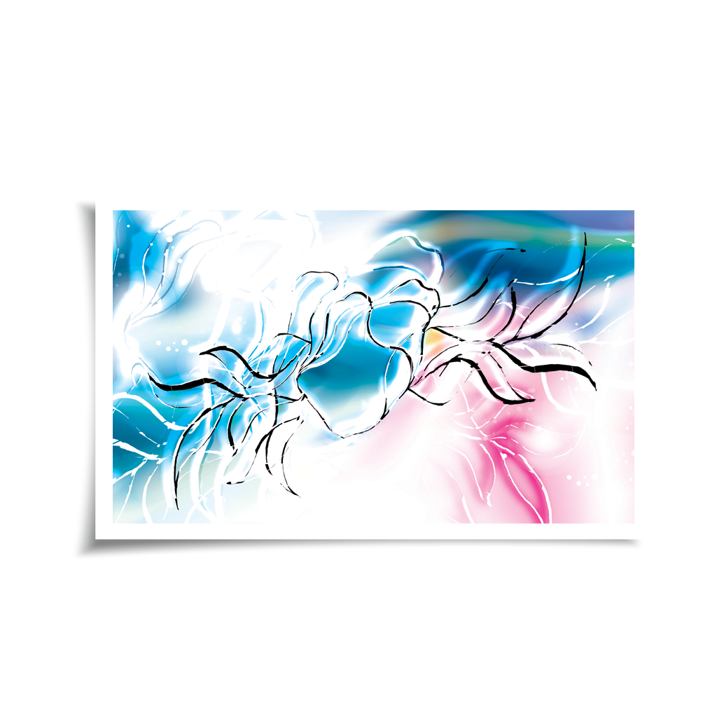 Aurora poetry, Lotus flower, paintint, giclee print, art print, artwork, Ines Amal