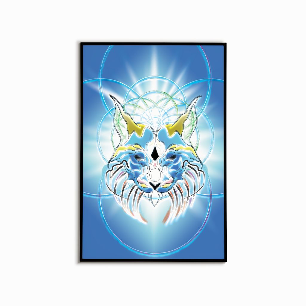 Starodavna mačka modrosti – Ancient Cat of Wisdom, unique giclée fine art print, full artwork composition of ancient wise cat, magical universe energy and transformation | Ines Amal | Amal Studio I transformative energy | Ines Amal | Amal Studio I unigue I artwork I universe I art I love I passion I energy I magic I pop art, fantasy universe, cosmic love, painting, giclee print, art print, artwork, Ines Amal, digital painting, love, harmony, passion, surealism